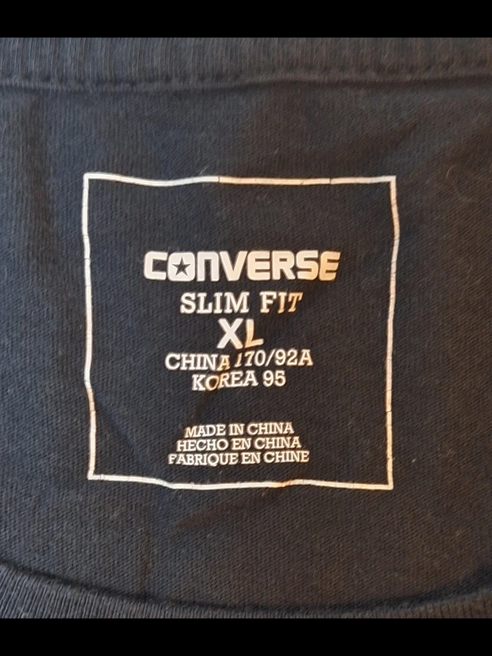 Converse Slim Fit Black Star Graphic T-Shirt XL